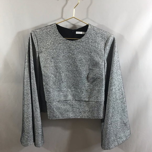 Finders Keepers Tops - Finders Keepers Grey Bell Sleeve Top